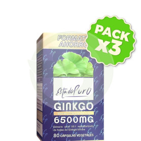 Pack 3x Estado Puro Gingko 6.500 Mg 80 Caps Estado Puro - Tongil