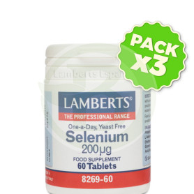 Pack 3x Selenio 200µg. Lamberts