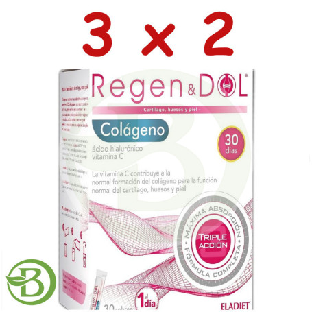 Pack 3x2 Regen&Dol Colágeno 30 Sobres Eladiet