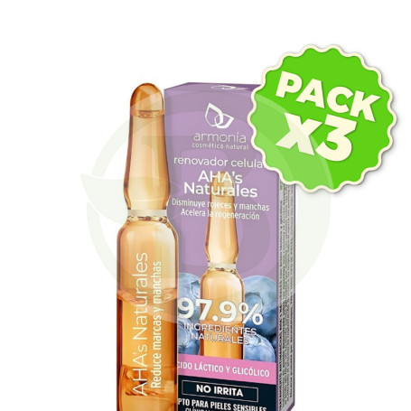 Pack 3x Ampollas Faciales Monodosis Aha´S Nat-Renovador Celular Armonia