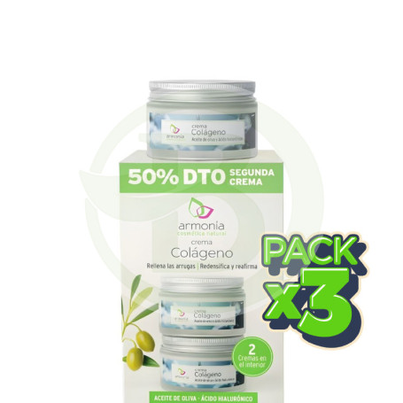 Pack 3x Pack Crema De Colágeno 2ª Unidad 50% 2X50ml Armonia
