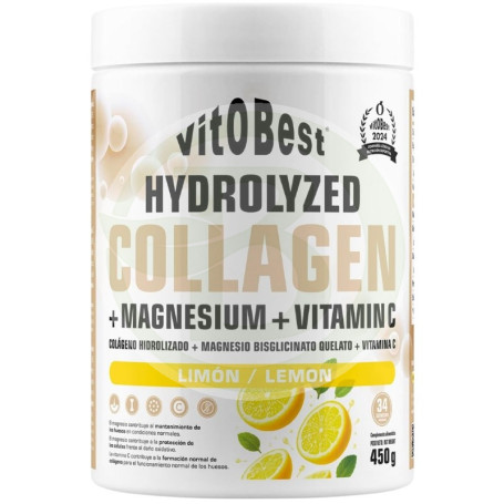 Hydrolyzed Collagen + Mg + Vit C Sabor Limón 450G Vit.o.best