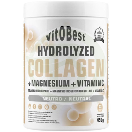 Hydrolyzed Collagen + Mg + Vit C Sabor Neutro 450G Vit.o.best